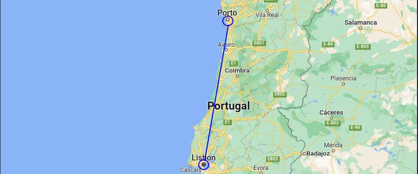 Route Lisbon Porto